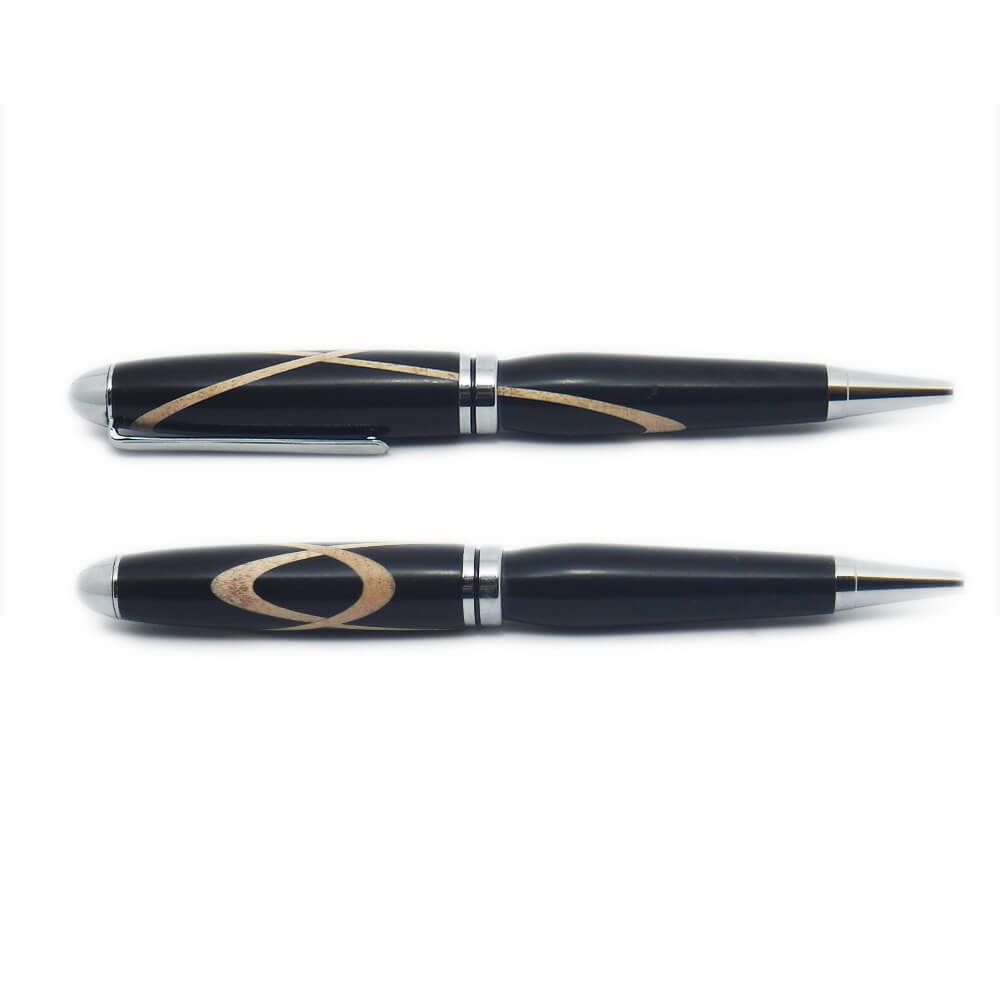 PENNA IN LEGNO DI EBANO DELLA TANZANIA CON INTARSI