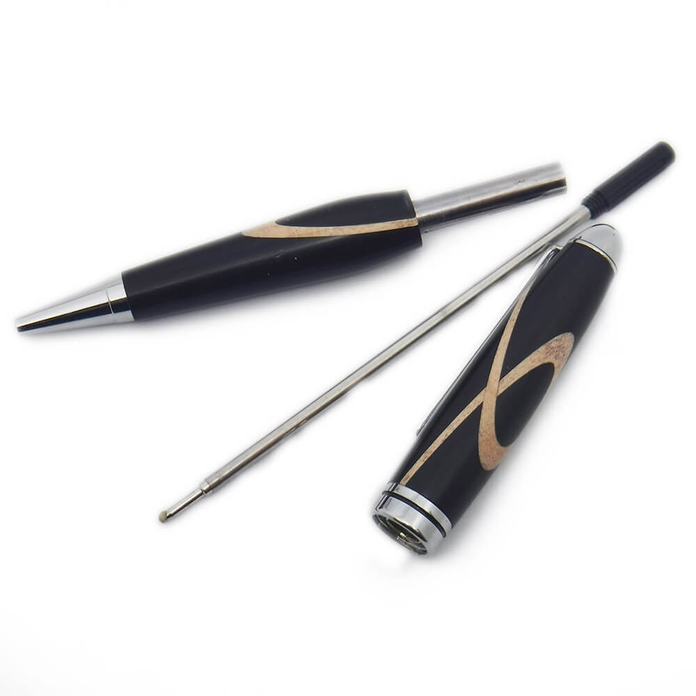 PENNA IN LEGNO DI EBANO DELLA TANZANIA CON INTARSI