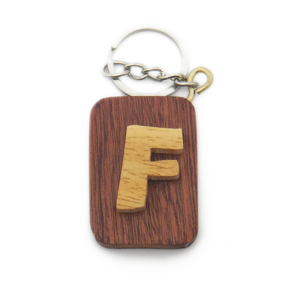 PORTACHIAVI LETTERA INIZIALE IN LEGNO DI MOGANO
